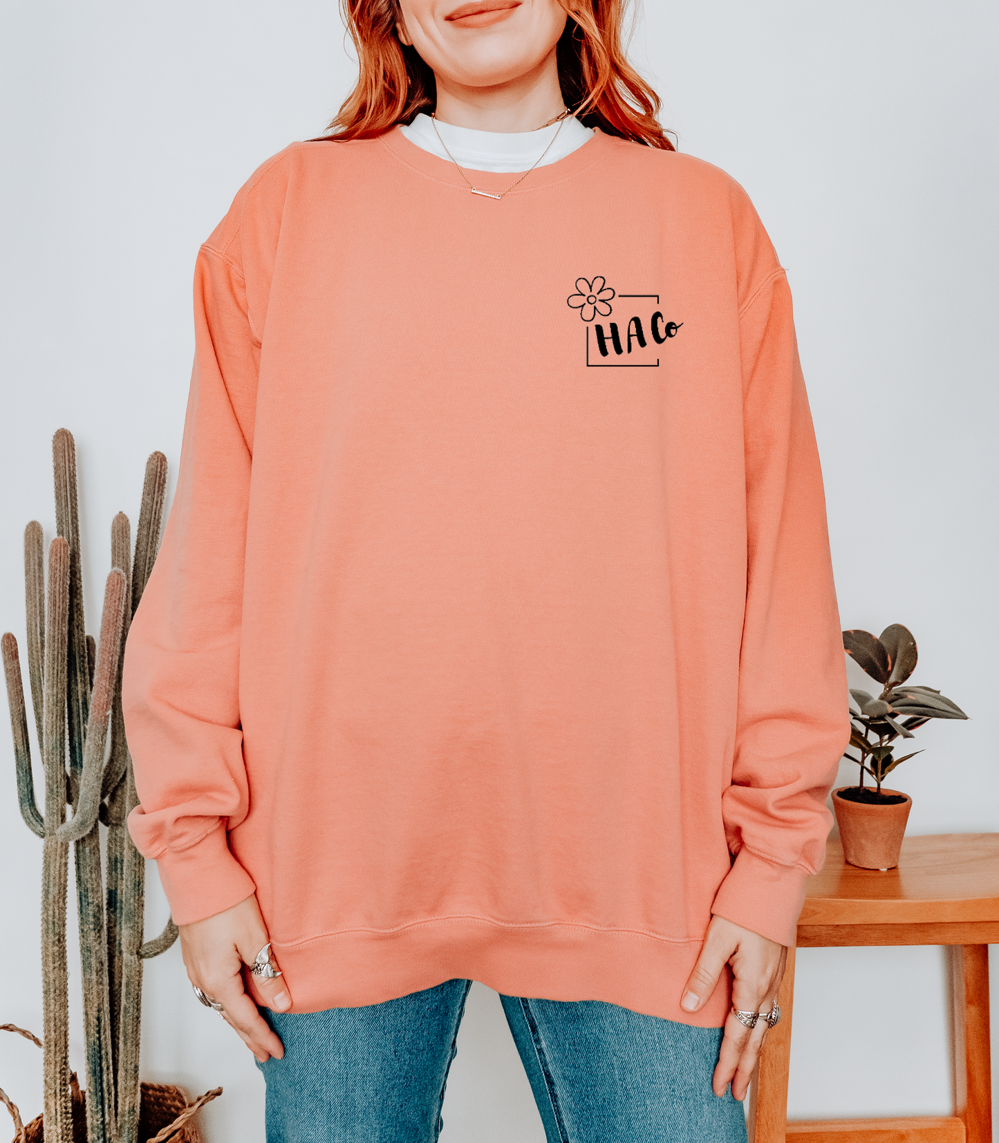 Vintage White Half-Adulting Co. Minimal Chest Logo Sweatshirt