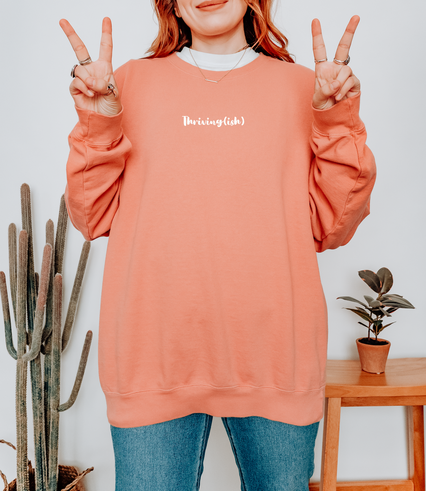 Thriving (ish) Minimal Embroidered Sweatshirt