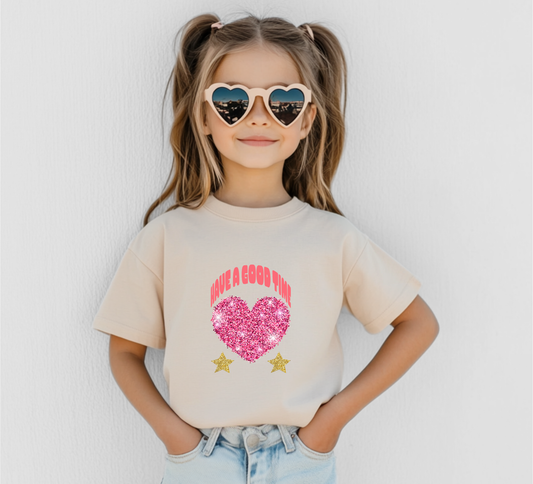 Have a Good Time – Glitter Heart Youth Tee